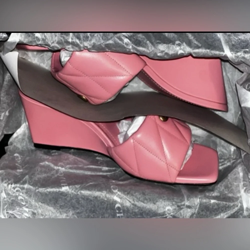 Coach Women's Emma Wedge Sandal, 
Color: Bubblegum 🍬, Size:  7 👡 - Picture 8 of 9